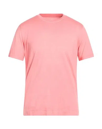 Fedeli Man T-shirt Salmon Pink Size 44 Organic Cotton