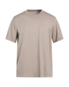Fedeli Man T-shirt Taupe Size 48 Organic Cotton In Gray