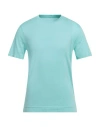 Fedeli Man T-shirt Turquoise Size 36 Organic Cotton In Blue