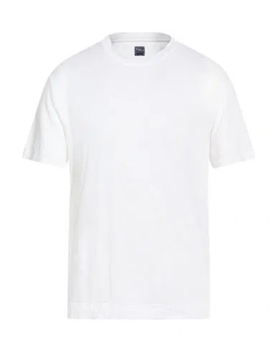 Fedeli Man T-shirt White Size 50 Linen, Elastane