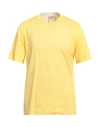 Fedeli Man T-shirt Yellow Size 40 Cotton