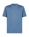 Fedeli Man T-shirt Slate Blue Size 48 Linen, Elastane