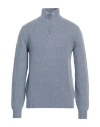 Fedeli Favonio Persia - Cashmere Half-zip Sweater In Blue