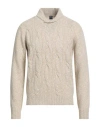 Fedeli Man Turtleneck Beige Size 40 Wool, Cashmere In Neutral