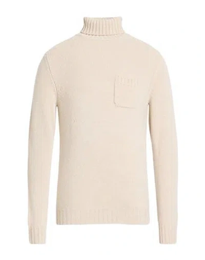 Fedeli Man Turtleneck Beige Size 42 Virgin Wool, Cashmere In Yellow