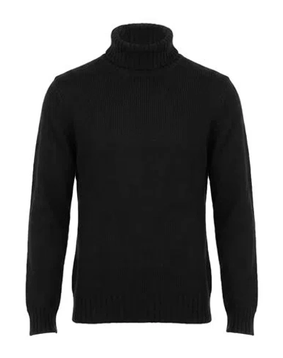 FEDELI FEDELI MAN TURTLENECK BLACK SIZE 40 VIRGIN WOOL, CASHMERE