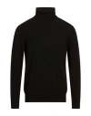 Fedeli Man Turtleneck Black Size 48 Cashmere, Polyamide, Elastane