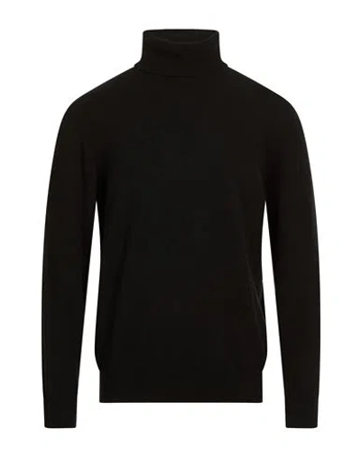 Fedeli Man Turtleneck Black Size 48 Cashmere, Polyamide, Elastane