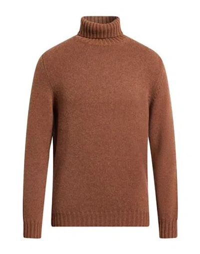 Fedeli Man Turtleneck Brown Size 42 Cashmere