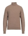 Fedeli Man Turtleneck Camel Size 40 Cashmere In Beige