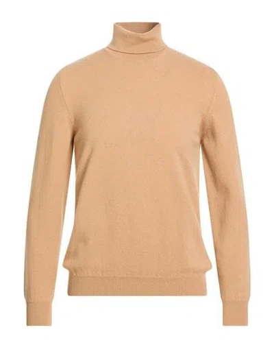 Fedeli Man Turtleneck Camel Size 40 Cashmere In Neutral