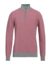 Fedeli Man Turtleneck Coral Size 40 Cashmere In Red