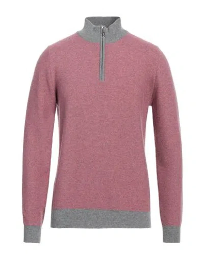 Fedeli Man Turtleneck Coral Size 40 Cashmere In Red