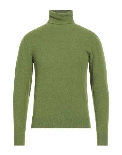 Fedeli Man Turtleneck Green Size 46 Cashmere, Polyamide, Elastane