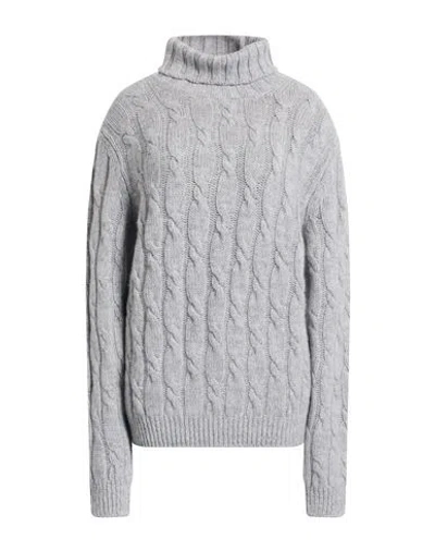 Fedeli Man Turtleneck Grey Size 40 Cashmere In Gray