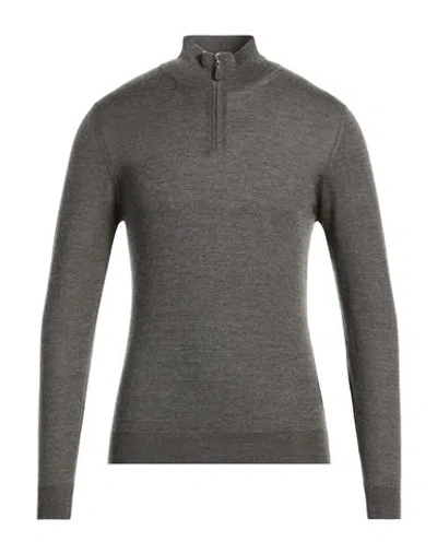 Fedeli Man Turtleneck Grey Size 50 Cashmere, Silk, Lambskin In Gray