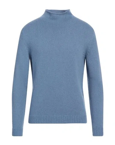 Fedeli Man Turtleneck Light Blue Size 40 Cashmere