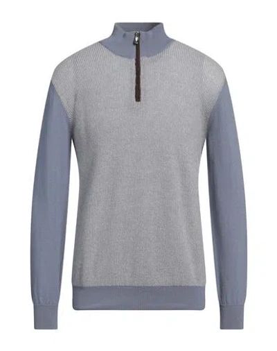 Fedeli Man Turtleneck Light Blue Size 40 Virgin Wool, Cashmere