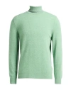 Fedeli Man Turtleneck Light Green Size 40 Cashmere In Green