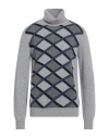 Fedeli Man Turtleneck Light Grey Size 42 Virgin Wool In Gray