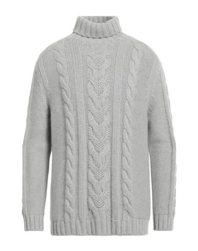 Fedeli Man Turtleneck Light Grey Size 46 Virgin Wool, Cashmere In Gray