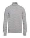 Fedeli Man Turtleneck Light Grey Size 48 Cashmere In Gray