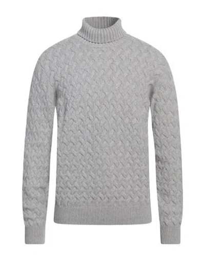 Fedeli Man Turtleneck Light Grey Size 48 Cashmere In Gray