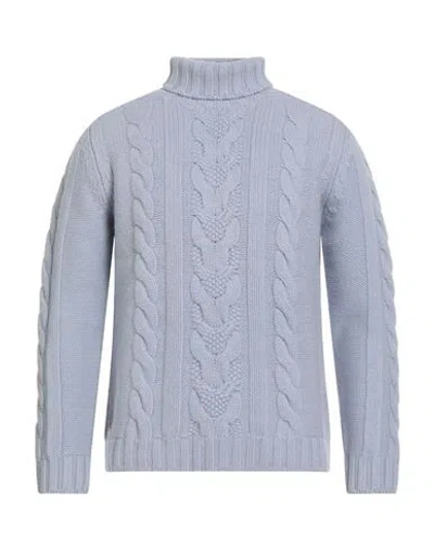 Fedeli Man Turtleneck Lilac Size 42 Virgin Wool, Cashmere In Purple
