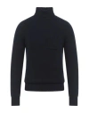 Fedeli Man Turtleneck Midnight Blue Size 42 Virgin Wool, Cashmere In Black