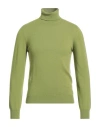 Fedeli Man Turtleneck Military Green Size 36 Cashmere