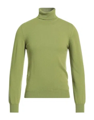 Fedeli Man Turtleneck Military Green Size 36 Cashmere