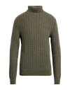 Fedeli Man Turtleneck Military Green Size 40 Cashmere In Green