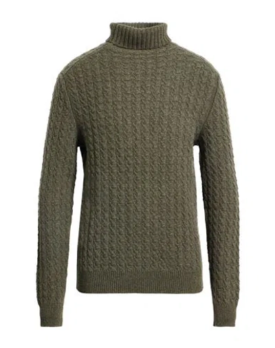 Fedeli Man Turtleneck Military Green Size 40 Cashmere