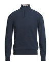 Fedeli Man Turtleneck Navy Size 40 Virgin Wool, Cashmere In Black