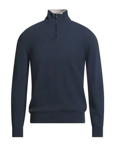 Fedeli Man Turtleneck Navy Size 40 Virgin Wool, Cashmere In Black