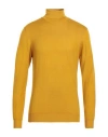 Fedeli Man Turtleneck Ocher Size 40 Merino Wool In Yellow
