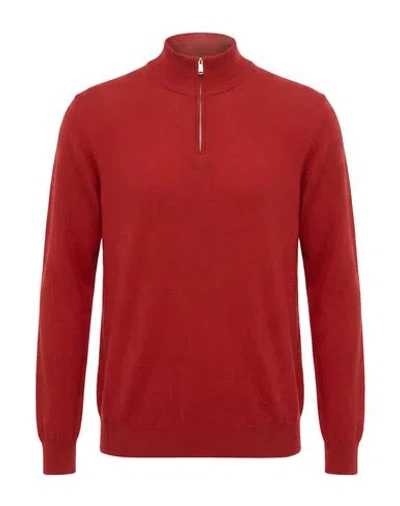 Fedeli Man Turtleneck Rust Size 42 Cashmere In Red