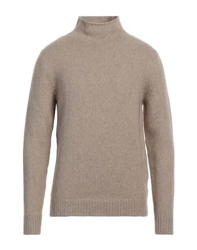 Fedeli Man Turtleneck Sand Size 40 Cashmere In Beige