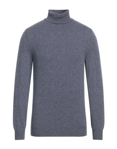 Fedeli Man Turtleneck Slate Blue Size 42 Cashmere