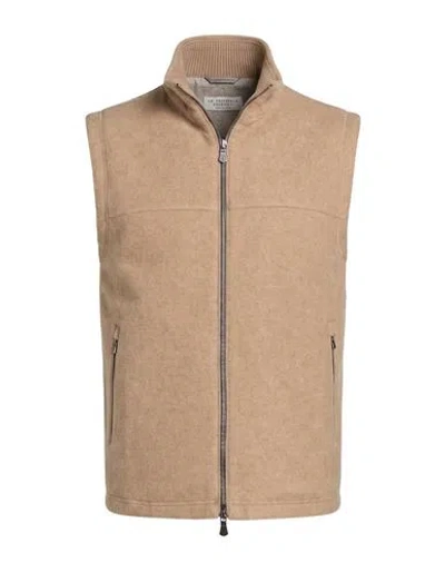 Fedeli Man Vest Sand Size S Polyester In Brown