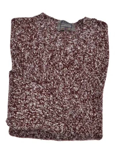 Fedeli Marled Crew Neck Sweater In Brown