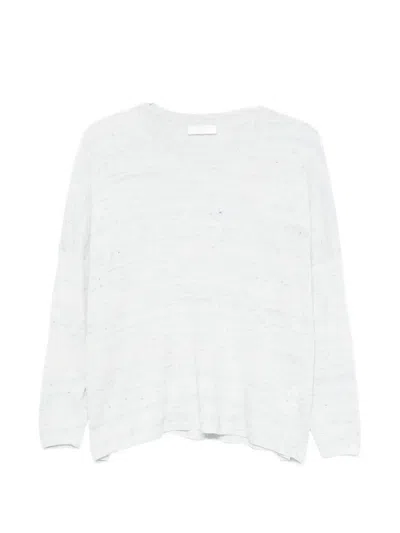 Fedeli Marl-effect Crew-neck Sweater In White