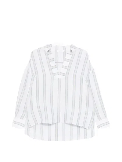 Fedeli Martin Striped Blouse In White