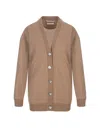 Fedeli Maxi Cardigan With Buttons In Camel Cashmere In Brown