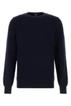 Fedeli Melange Dark Blue Cashmere Sweater In Blue