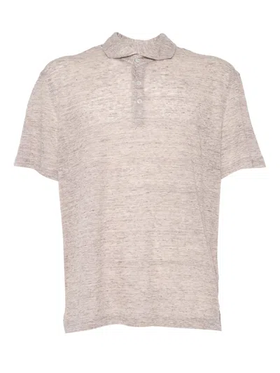 Fedeli Melange Linen T-shirt In Beige