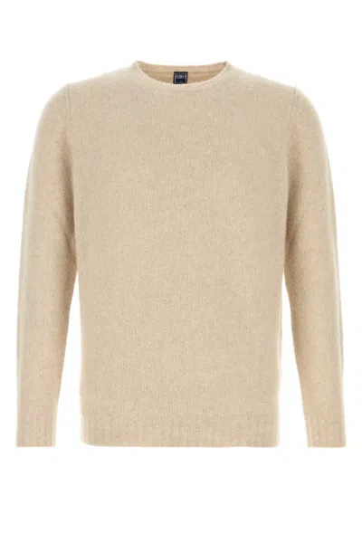 Fedeli Men Beige Crew Neck Sweater In Neutral
