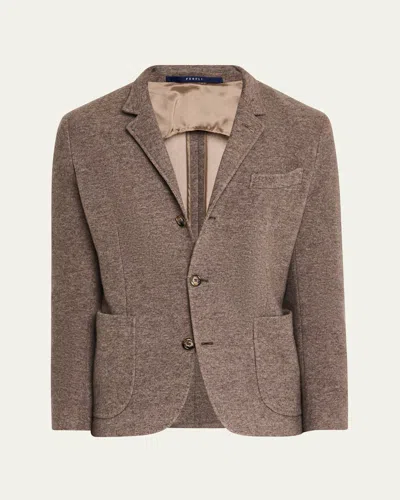 Fedeli Men's Double-faced Cashmere Sport Coat In Charcoal