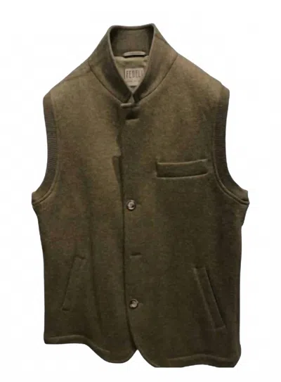 Fedeli Men's Damon Sleeveless Tweed Gilet In Dark Green