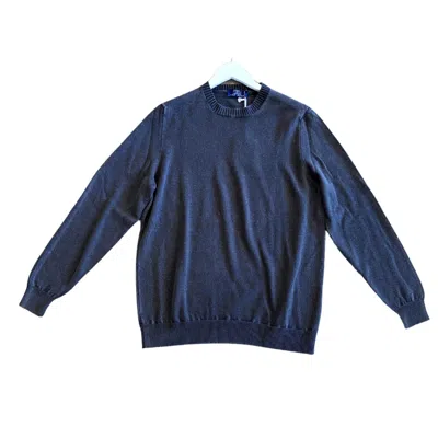 Fedeli Men's Frosted Crewneck Sweater In Grey In Blue